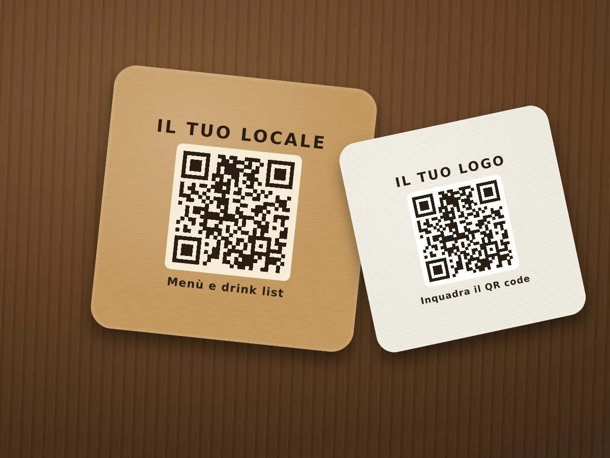 Sottobicchieri quadrati con QR code